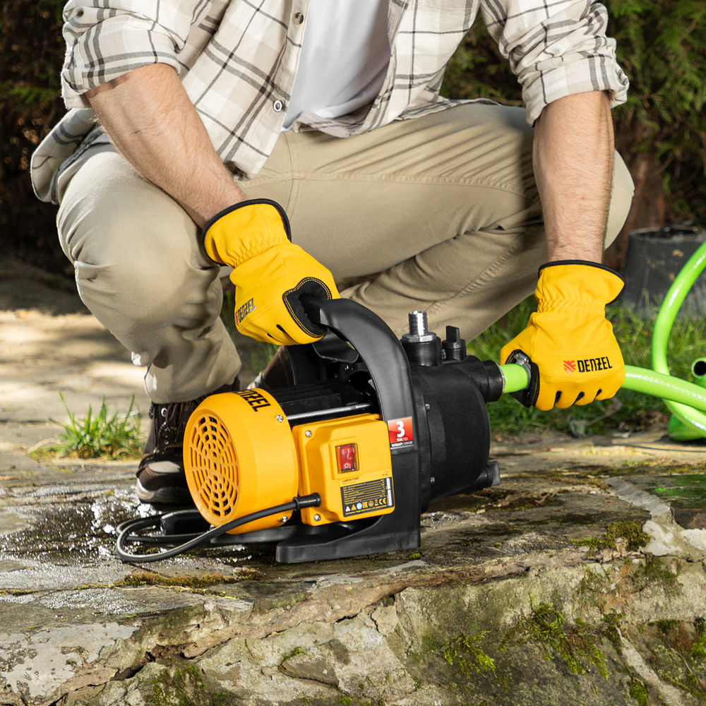 Садовый поверхностный насос GPL600, 600 Вт, 3000 л/ч, подъем 35 м, пластик Denzel (97301)