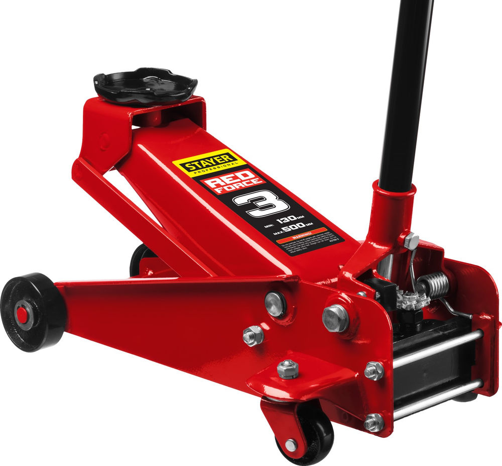 Домкрат подкатной 3 т, 130 - 350 мм с высоким подъемом для СТО F-30 RED FORCE Professional STAYER 43150-3