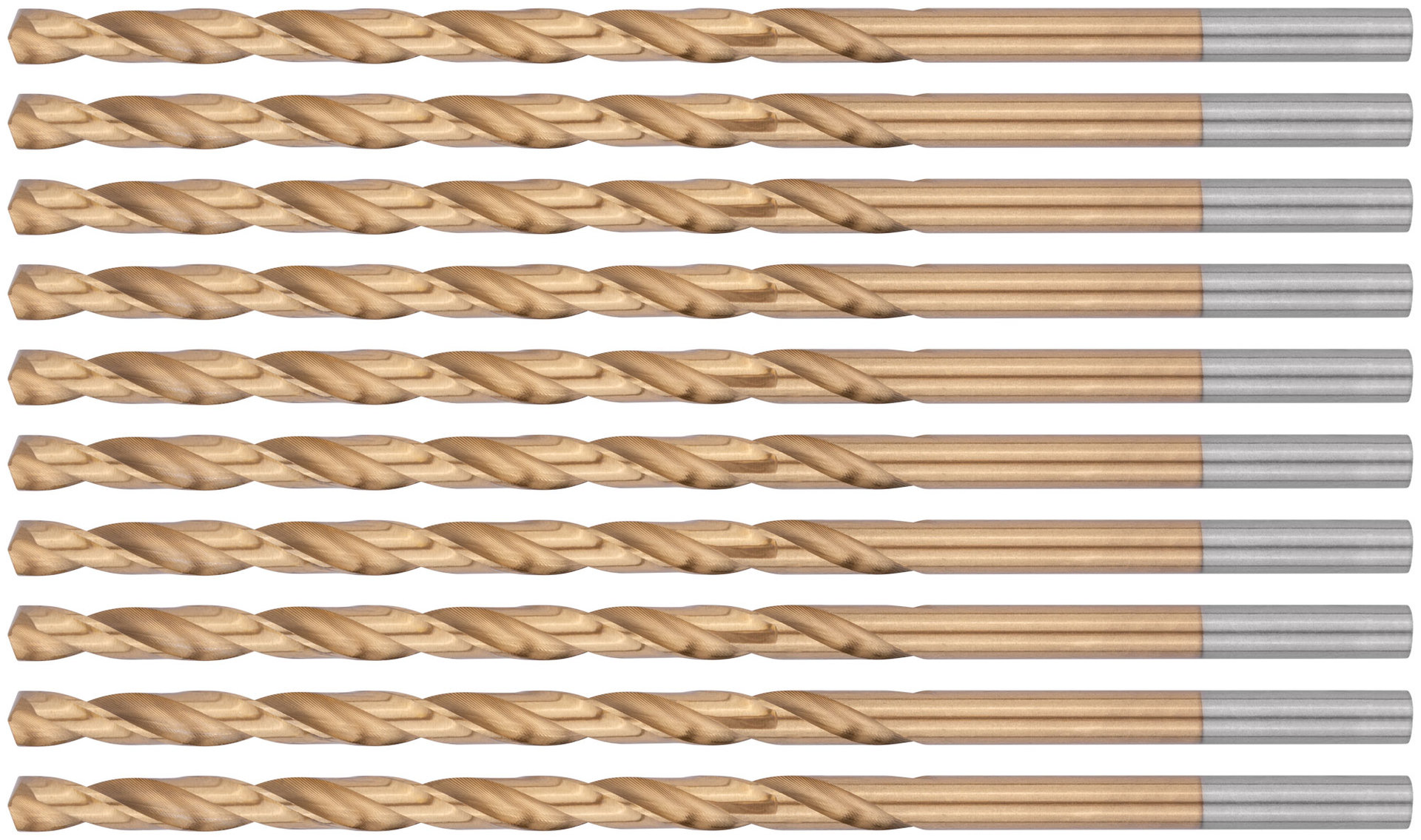 Сверла HSS по металлу, удлиненные, титановое покрытие 5,5х139 мм (10 шт.) (34255)