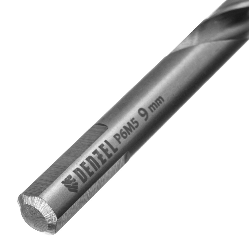 Сверло спиральное по металлу 9 x 125 мм, Р6М5, Golden Tip Denzel (718241)