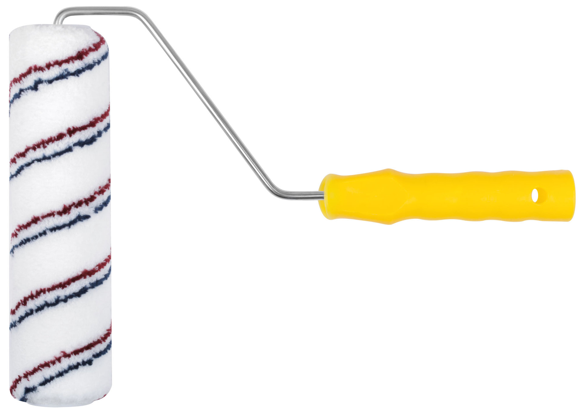 Валик микроволокно, белый с красной и синей полосками, диам. 40/63 мм; ворс 12 мм, 230 мм (01844)