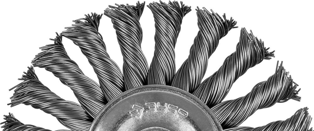 Щетка дисковая для дрели 100 мм, жгутированная стальная проволока 0.5 мм ЗУБР Профессионал 3522-100_z02