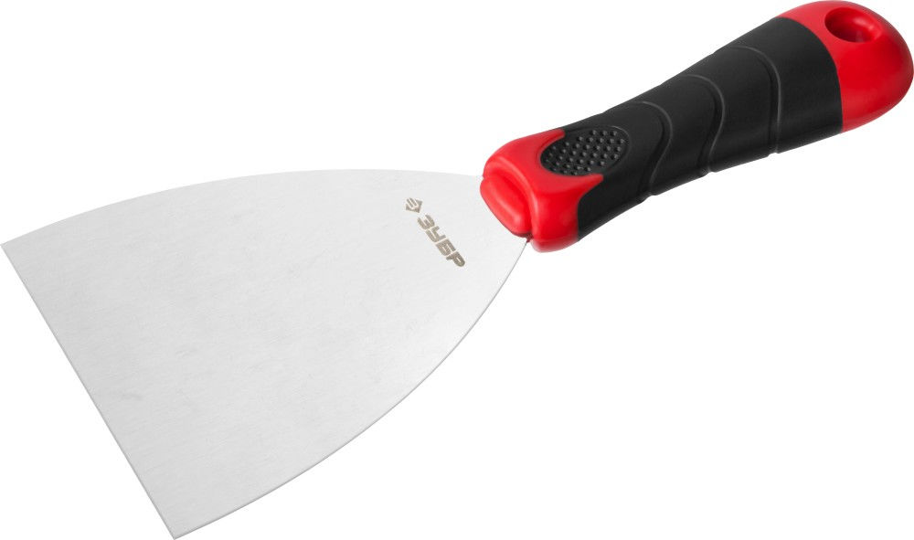 Шпатель нержавеющий 100 мм, профилированное полотно, двухкомпонентная ручка ЗУБР 10072-10