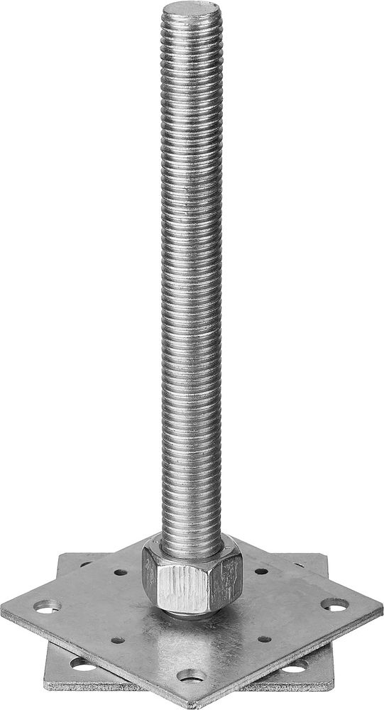 Стойка анкерная регулировочная 110?110?250 мм М24 цинк ЗУБР 310266-110