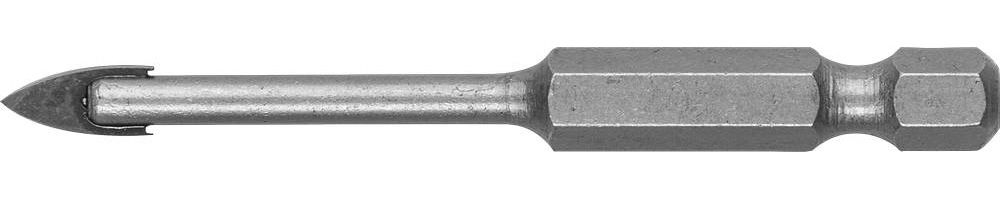 Сверло по стеклу и кафелю 4 мм, 2-х кромка, HEX 1/4 ЗУБР 29840-04  