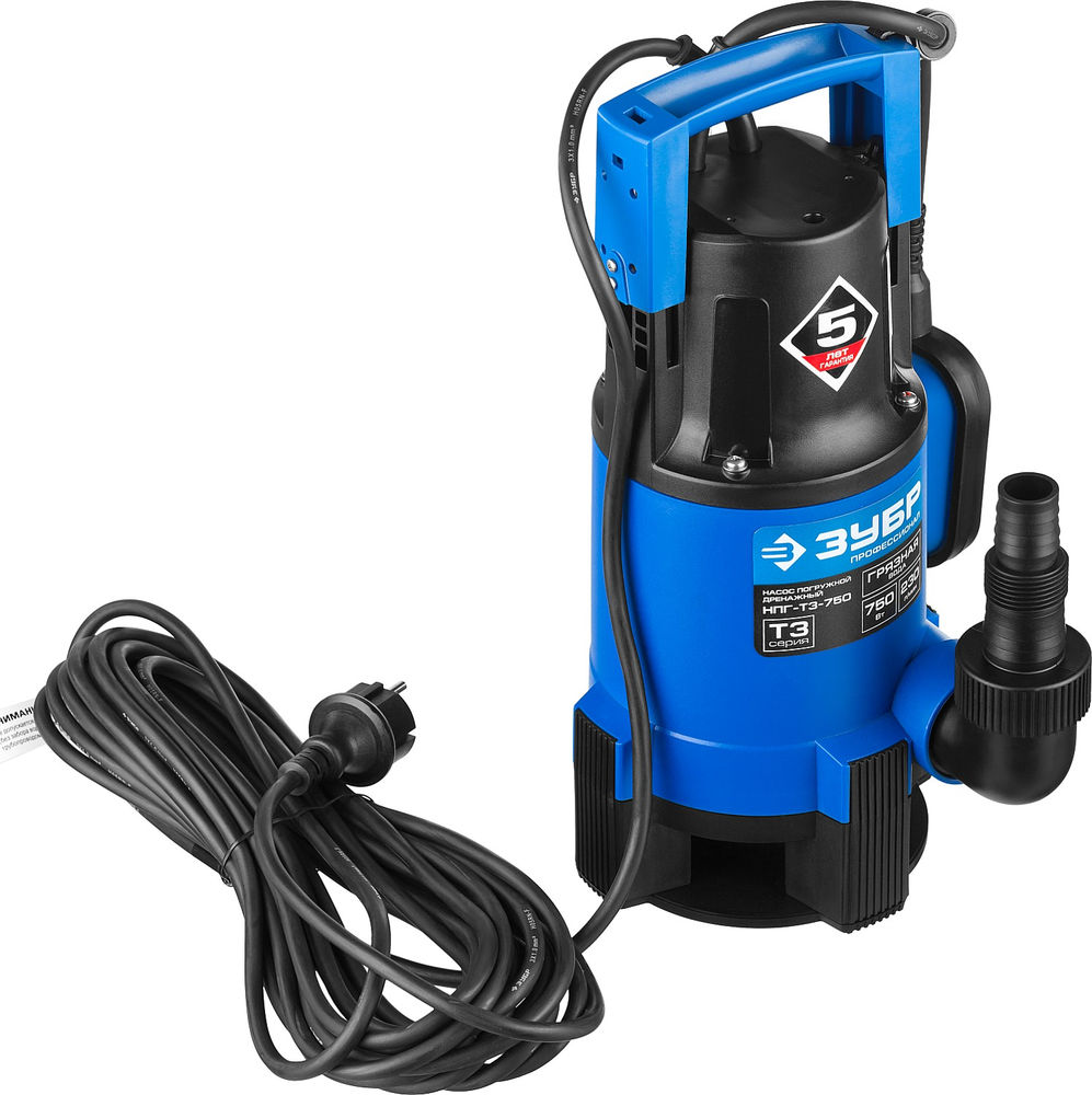 Насос дренажный для грязной воды 750 Вт ЗУБР Профессионал НПГ-Т3-750