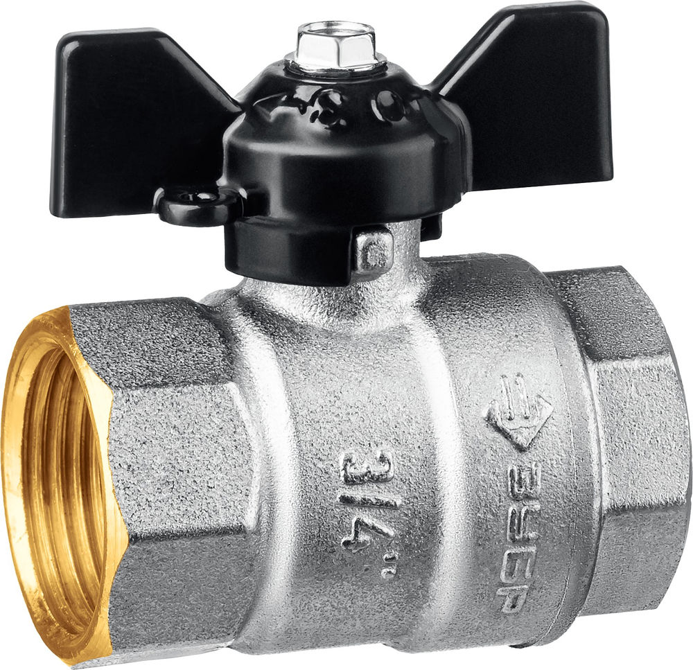 Шаровой кран полнопроходной d 3/4, ручка «бабочка», «мама-мама» ЗУБР 51323-3/4