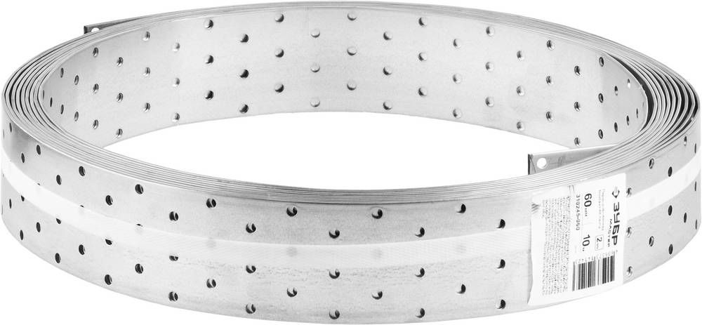 Лента монтажная перфорированная 60 x 2 мм 10 м цинк ЗУБР ПЛ-2.0 310245-060