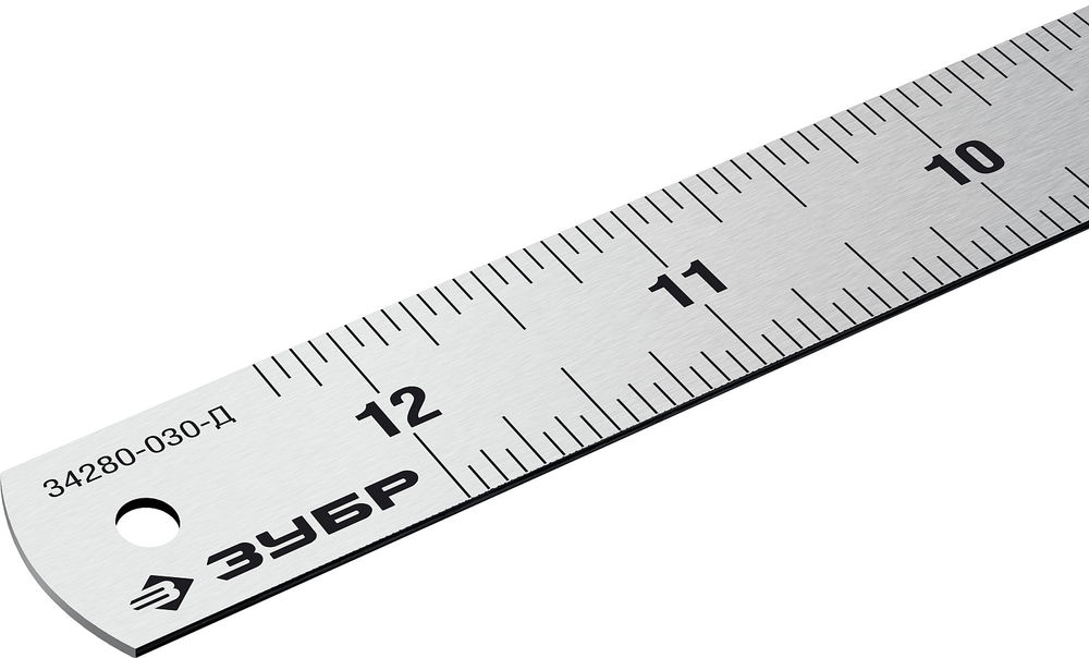 Усиленная нержавеющая линейка длина 0.30 м Профессионал ЗУБР Про-30Д 34280-030-Д