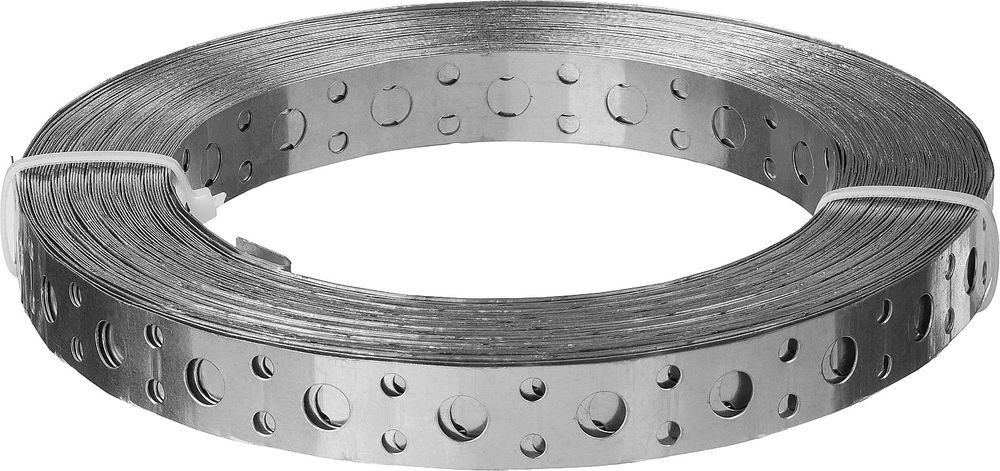 Лента вентиляционная перфорированная прямая 12 x 0.5 мм 25 м цинк ЗУБР ПВЛ 310247-12-05