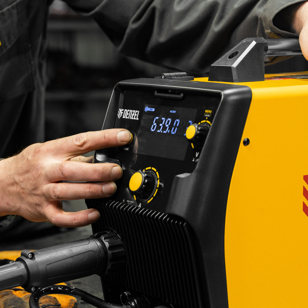 Аппарат инвертор. полуавтомат. cварки IMIG-185SDR, 180 А, ПВ 60%, катушка 5 кг Denzel (94363)