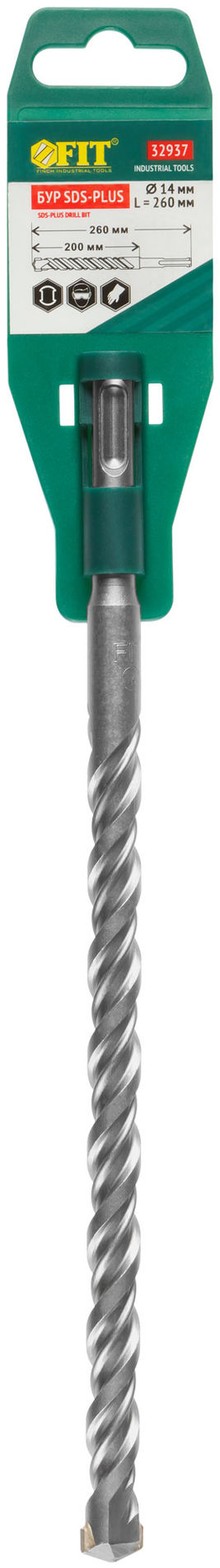 Бур по бетону SDS PLUS с двойной резьбой 14х260 мм (32937)