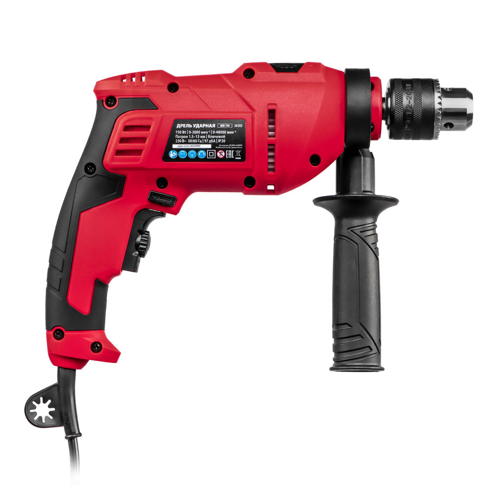 Дрель ударная MID-750, 750 Вт, 0-3000 об/мин, 0-48000 уд/мин MTX (26382)