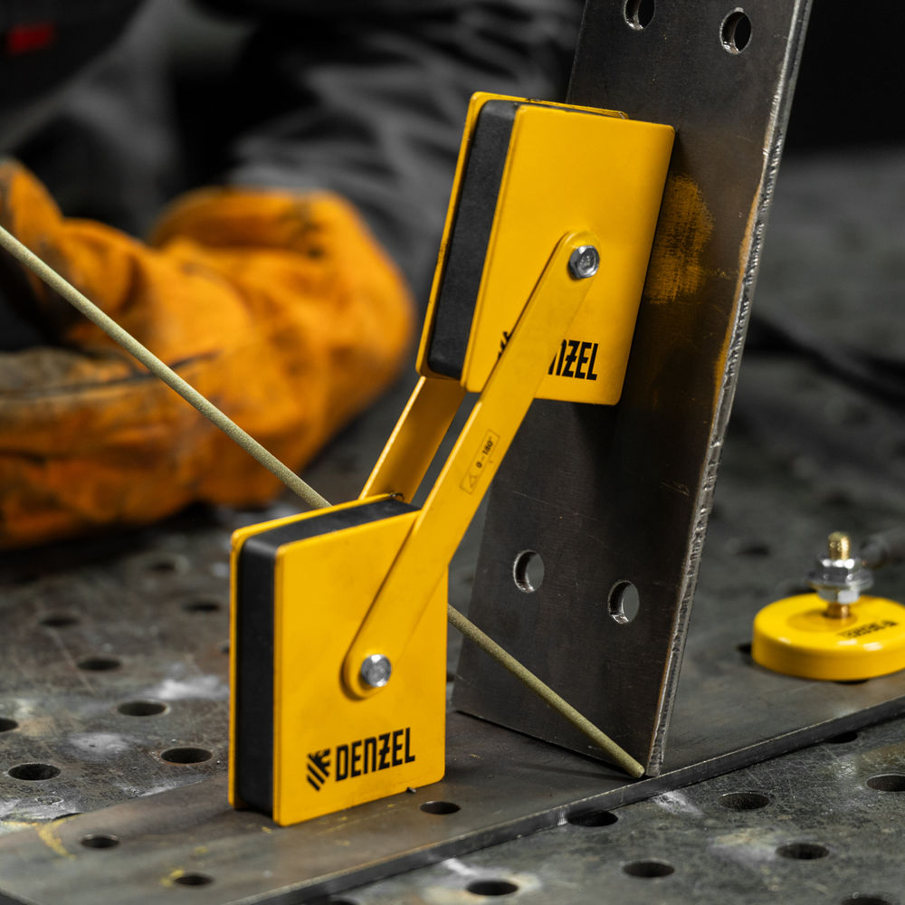 Фиксатор магнитный регулируемый для сварочных работ усилие 50 LB Denzel (97565)