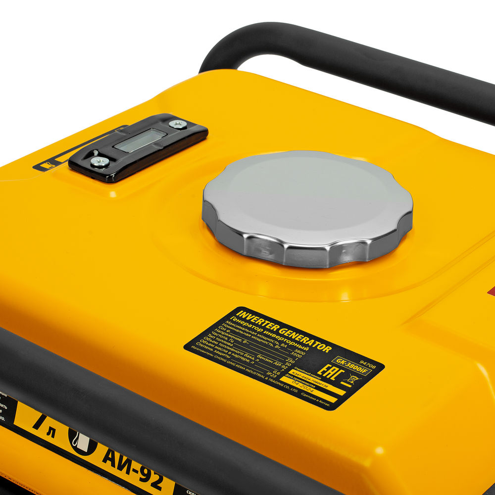 Генератор инверторный GK-3800iF, 3,8 кВт, 230 В, ручной старт DENZEL (94708)