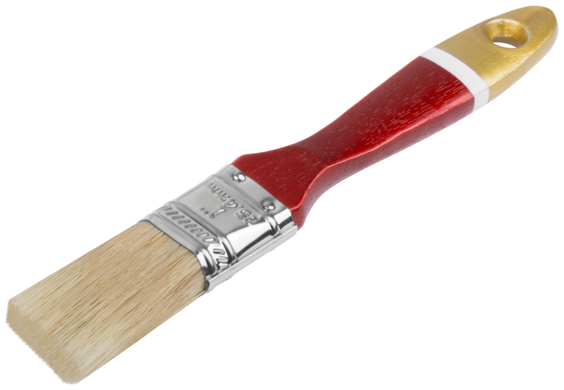 Кисть флейцевая Классик, натуральная светлая щетина, деревянная ручка 1 (25 мм) (01093)
