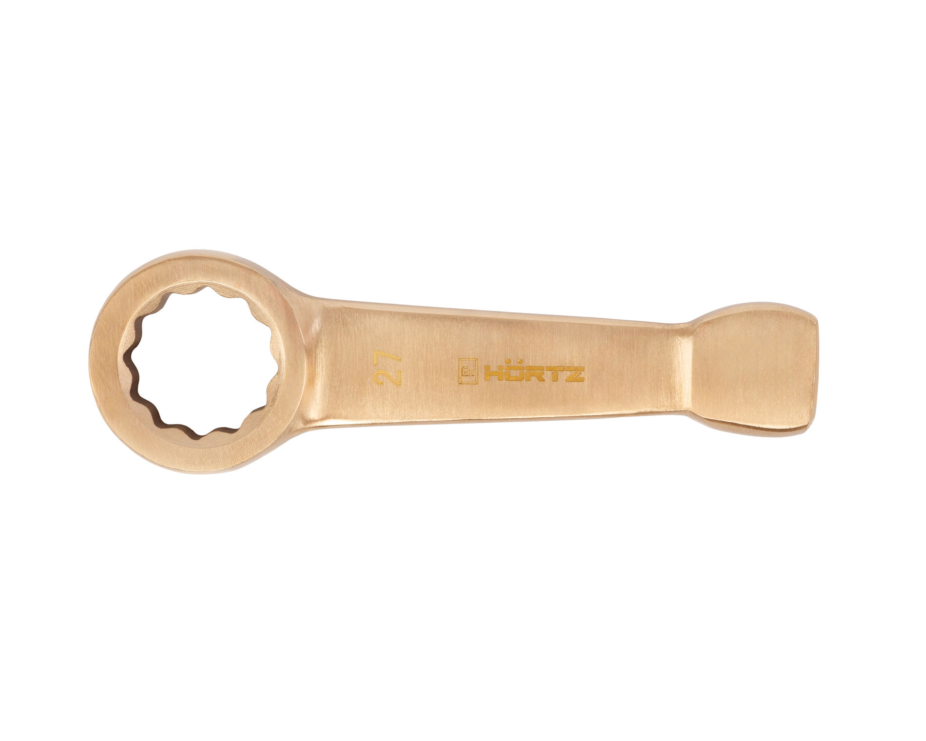 Ключ накидной односторонний ударный облегчённый 27 искробезопасный сплав BeCu 160A-27, HORTZ