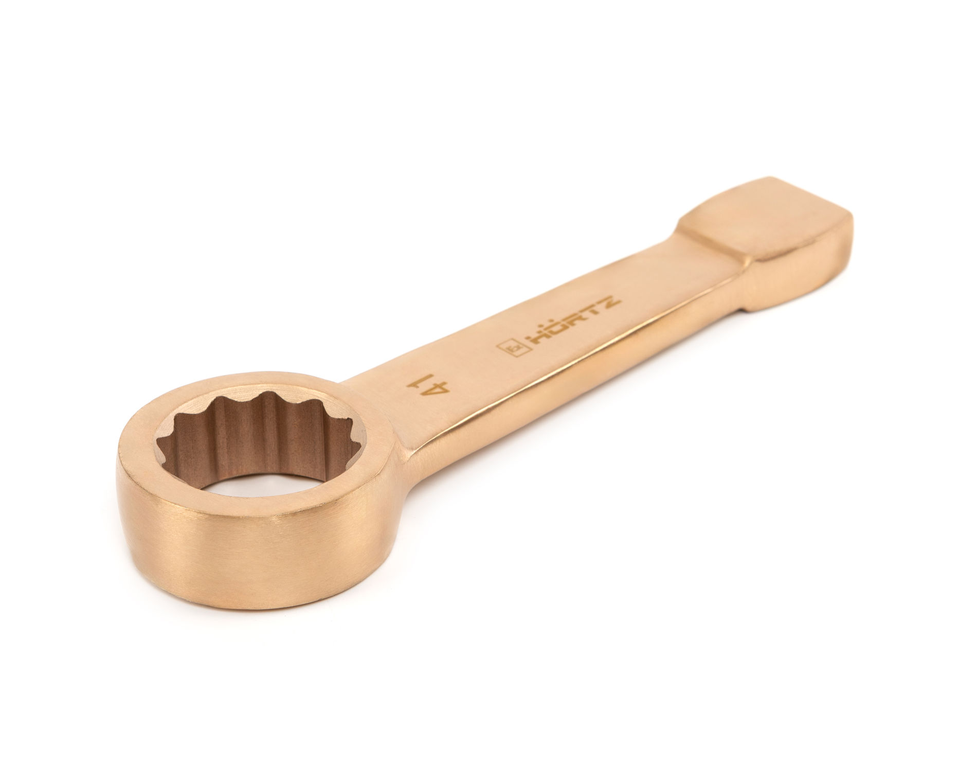 Ключ накидной односторонний ударный облегчённый 41 искробезопасный сплав BeCu 160A-41, HORTZ