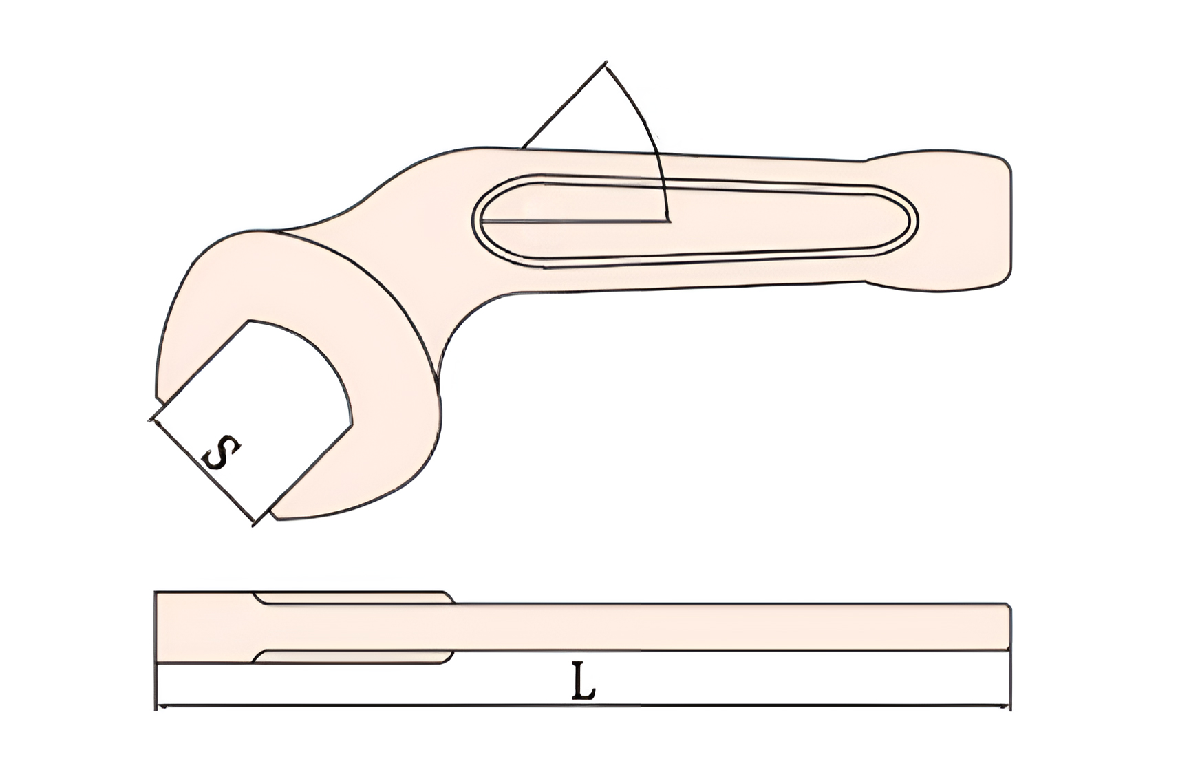 Ключ рожковый ударный изогнутый 24 искробезопасный сплав BeCu 141B-24, HORTZ