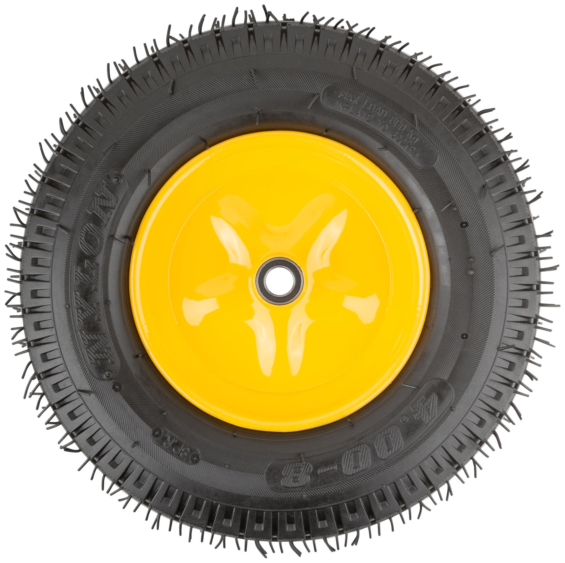 Колесо запасное, 8 слойная шина, 390х90x220 мм для тачки 77557 ( 4,80/4,00-8 ) ( посадка ширина 90 мм, диаметр 20 мм ) (77572)