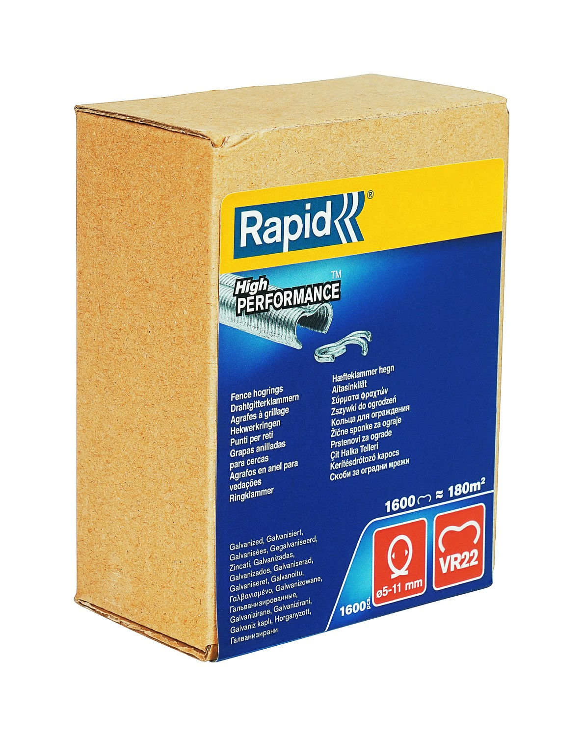 Кольцевые профессиональные стальные скобы FP222, VR22, 5 - 11 мм, 1600 шт RAPID 40108810