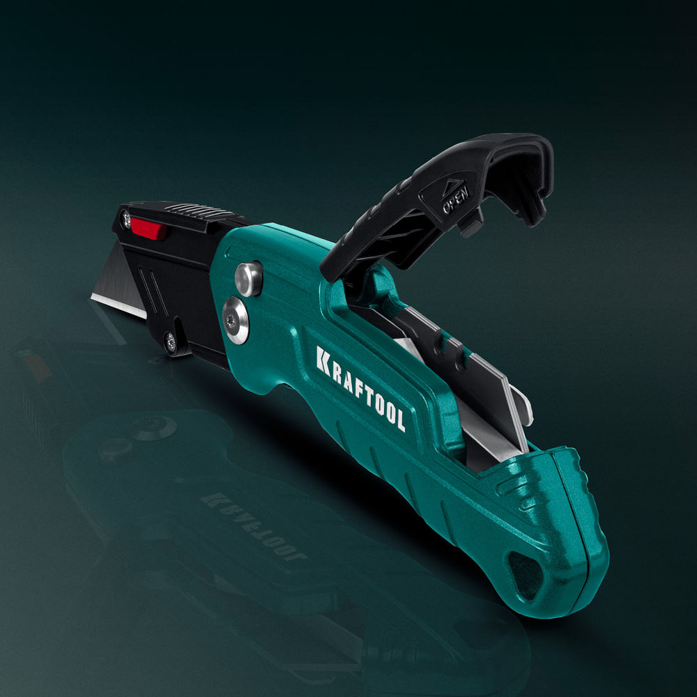 Нож компактный складной с трапециевидным лезвием, тип А24 Helfer KRAFTOOL 09242