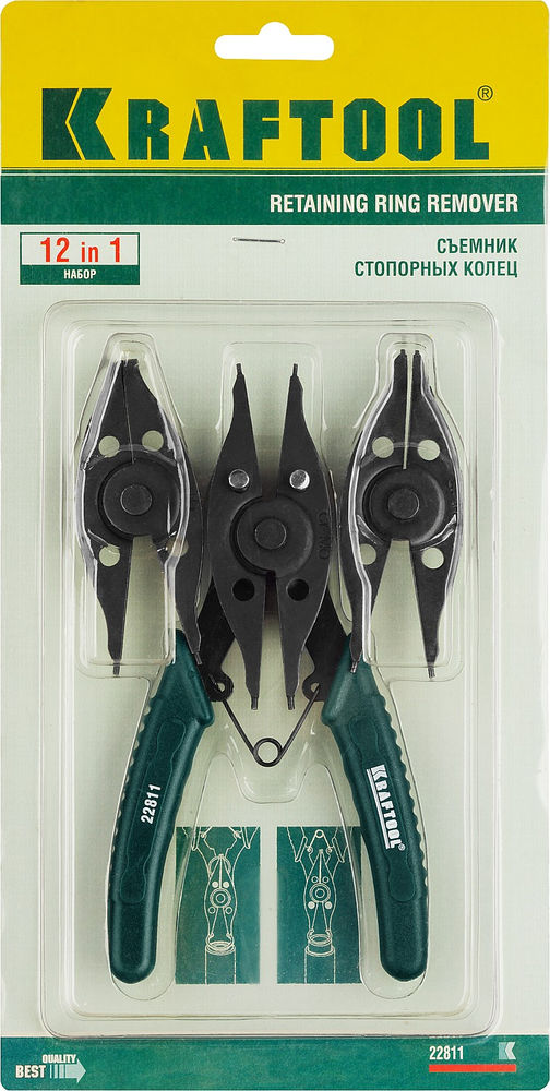 Съемник стопорных колец 6-in-1 внешний/внутренний Universal KRAFTOOL 22811