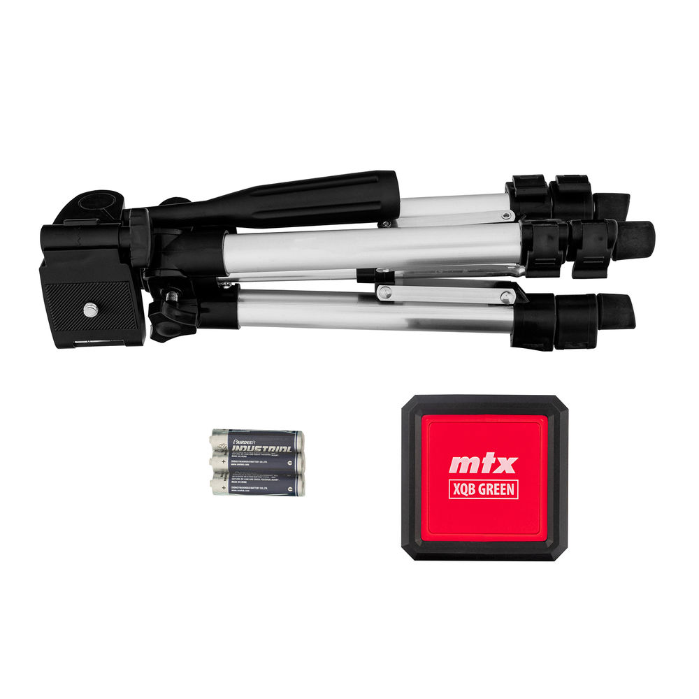 Лазерный уровень XQB GREEN Pro SET, 20 м, зеленый луч, батарейки, штатив MTX (350195)