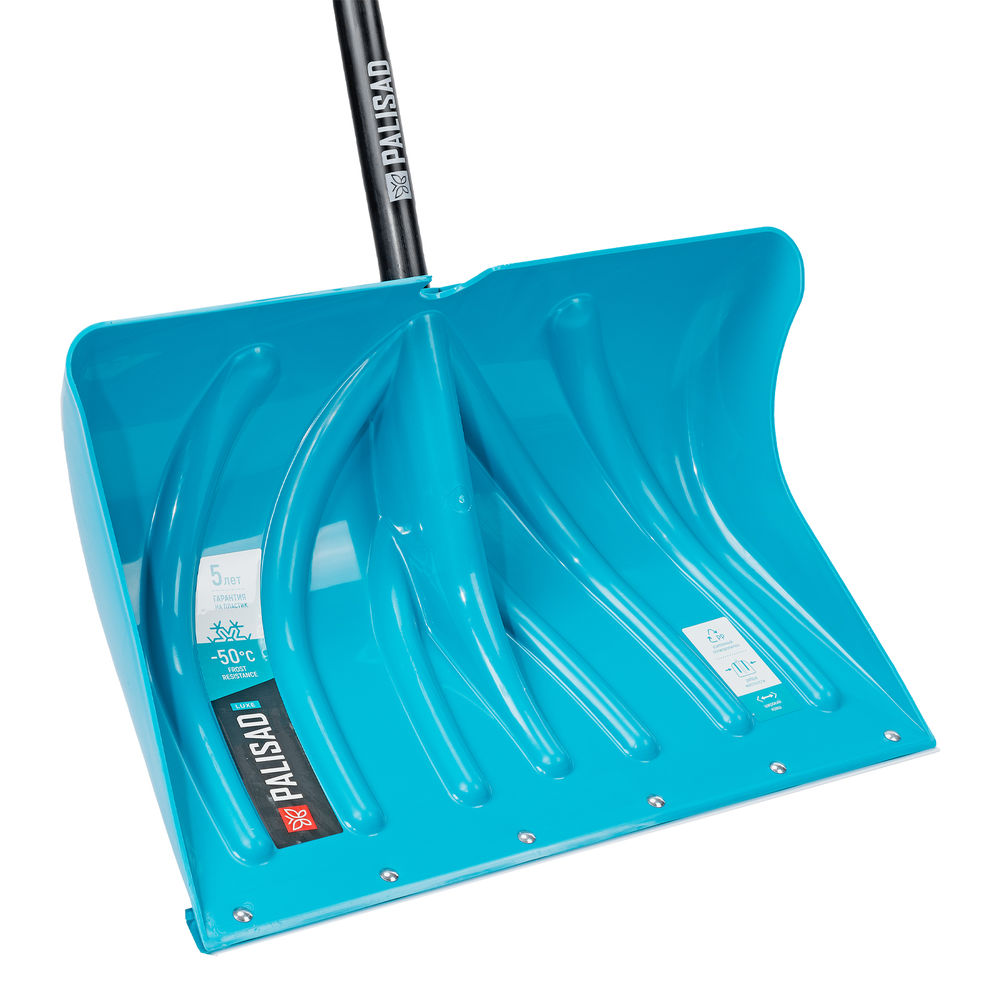 Лопата для уборки снега пластиковая Luxe, 500 х 325 х 1300 мм, металлопластиковый черенок, Palisad (615015)