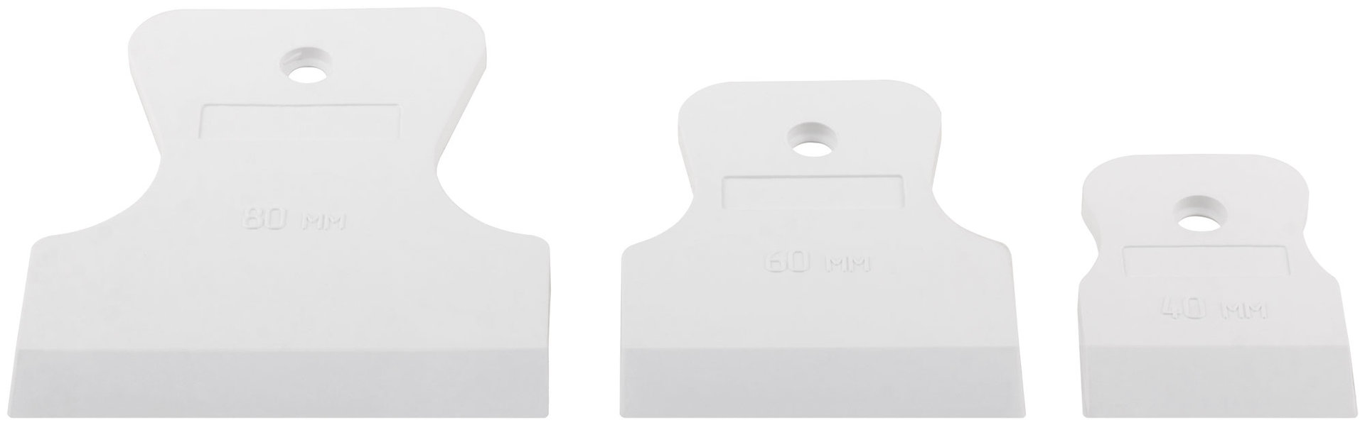 Набор шпателей резиновых 40/60/80мм, белые (06853)