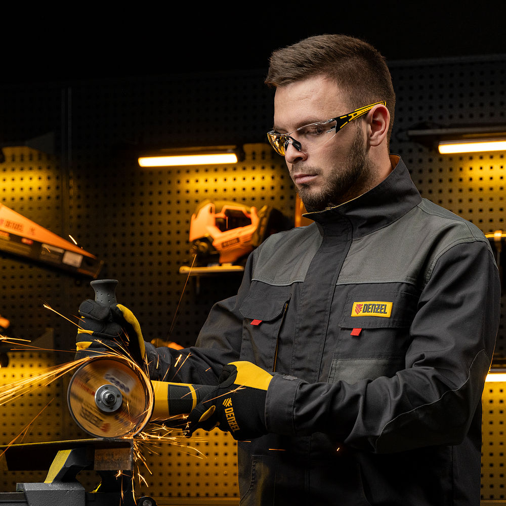 Очки защитные открытые, поликарбонатные, прозрачная линза, 2х комп.дужки Denzel (89191)