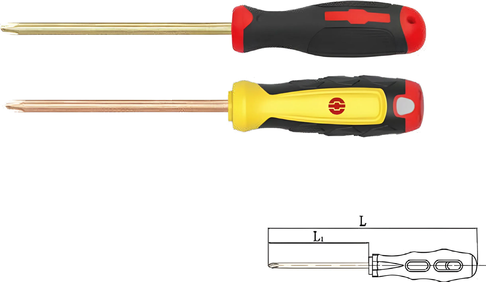 Отвертка крестовая PH 1х75 (общ.159мм) искробезопасный сплав AlCu 261-1004, HORTZ