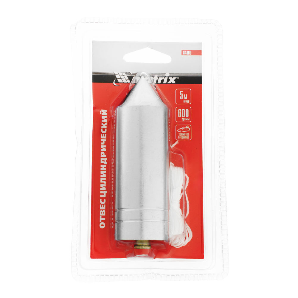 Отвес цилиндрический, 600 г, шнур 5 м Matrix (84893)
