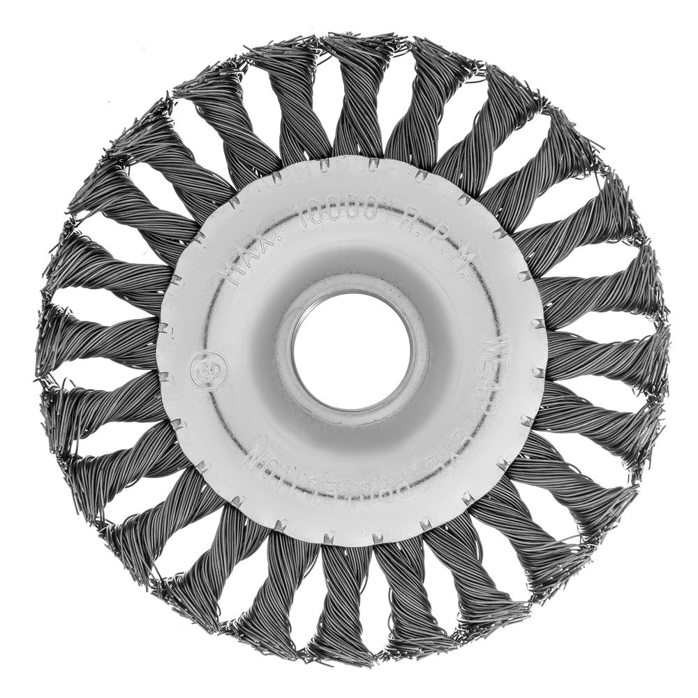 Щетка для УШМ 125 мм, посадка 22.2 мм, плоская, крученая проволока 0.5 мм Matrix (74632)