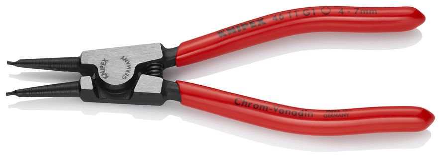 Щипцы для внешних стопорных колец, прямые губки, O 4-7 мм, длина 140 мм (KN-4611G1)