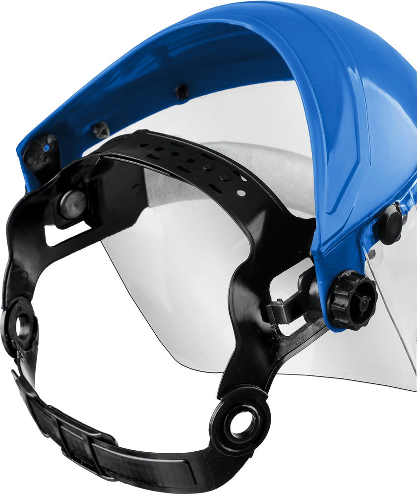 Защитный лицевой щиток экран 200 х 400 мм поликарбонат 2 мм с рейкой СИБИН 11089_z01