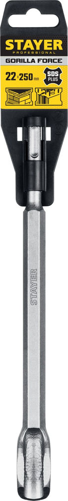 Зубило-штробер Gorilla Force, 22 х 250 мм, SDS-Plus STAYER Professional 29357-22-250_z02