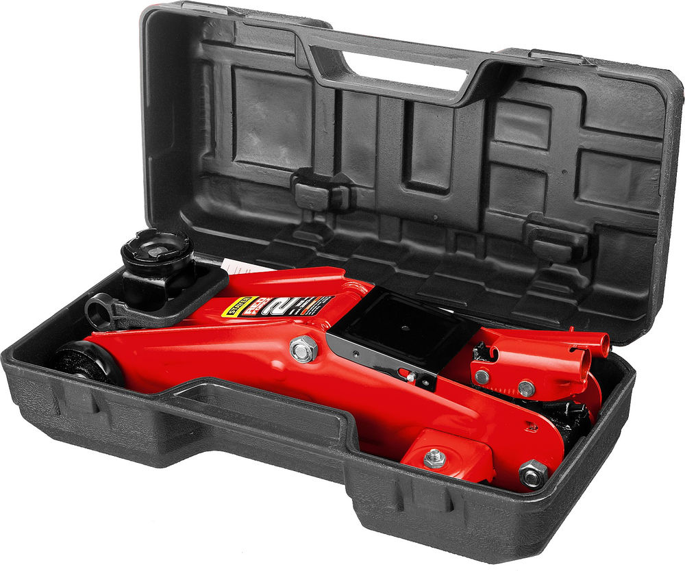 Домкрат подкатной в кейсе 2 т, 125 - 320 мм для легковых а/м R-22 RED FORCE Professional STAYER 43152-2-K