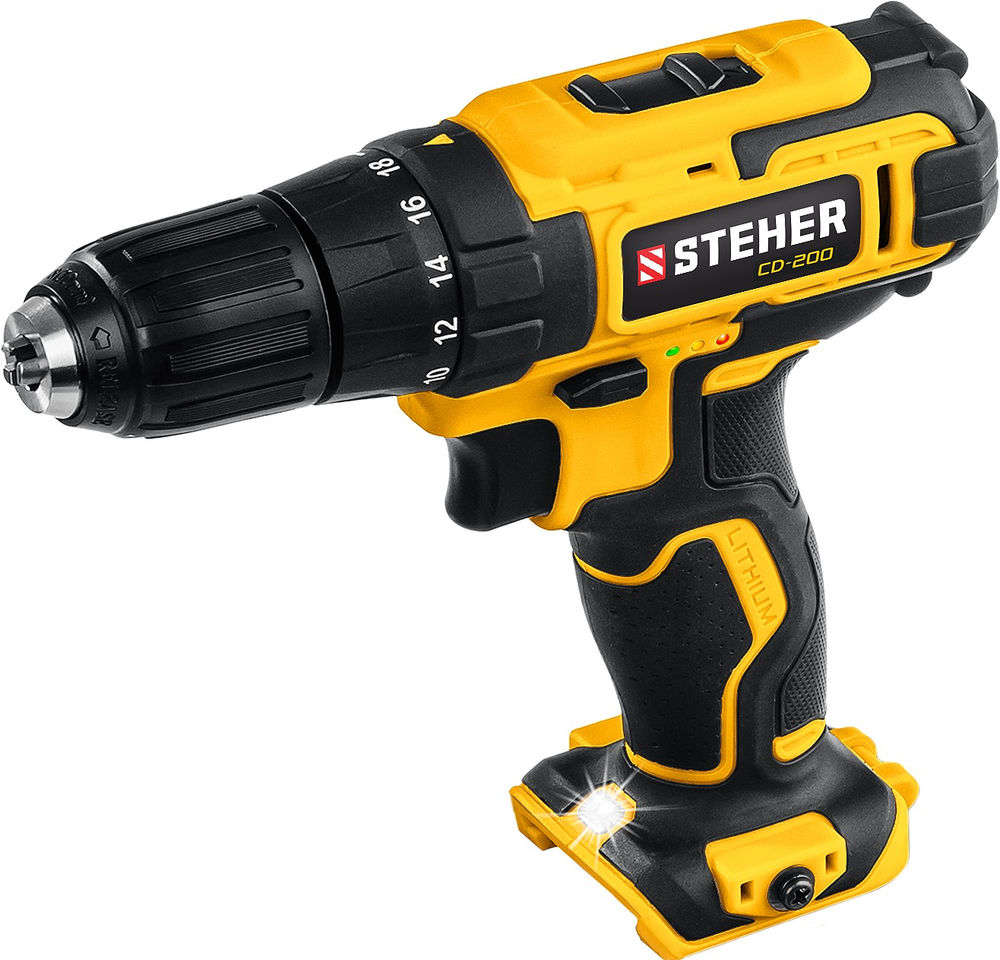 Дрель-шуруповерт 20 В, 40 Н·м, без АКБ V1 STEHER CD-200