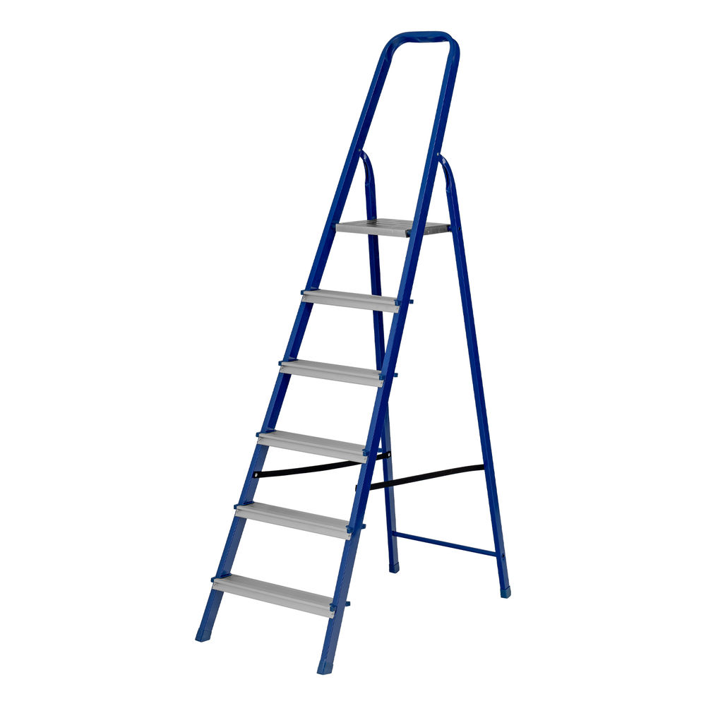 Стремянка, 6 ступеней, стальной профиль, алюминиевые ступени Сибртех (97956)