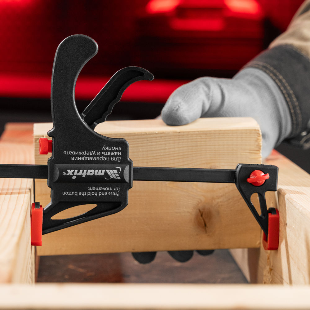 Струбцина универсальная, быстрозажимная, F-образная, 450 х 565 х 45 мм, пластиковый корпус Matrix (20574)