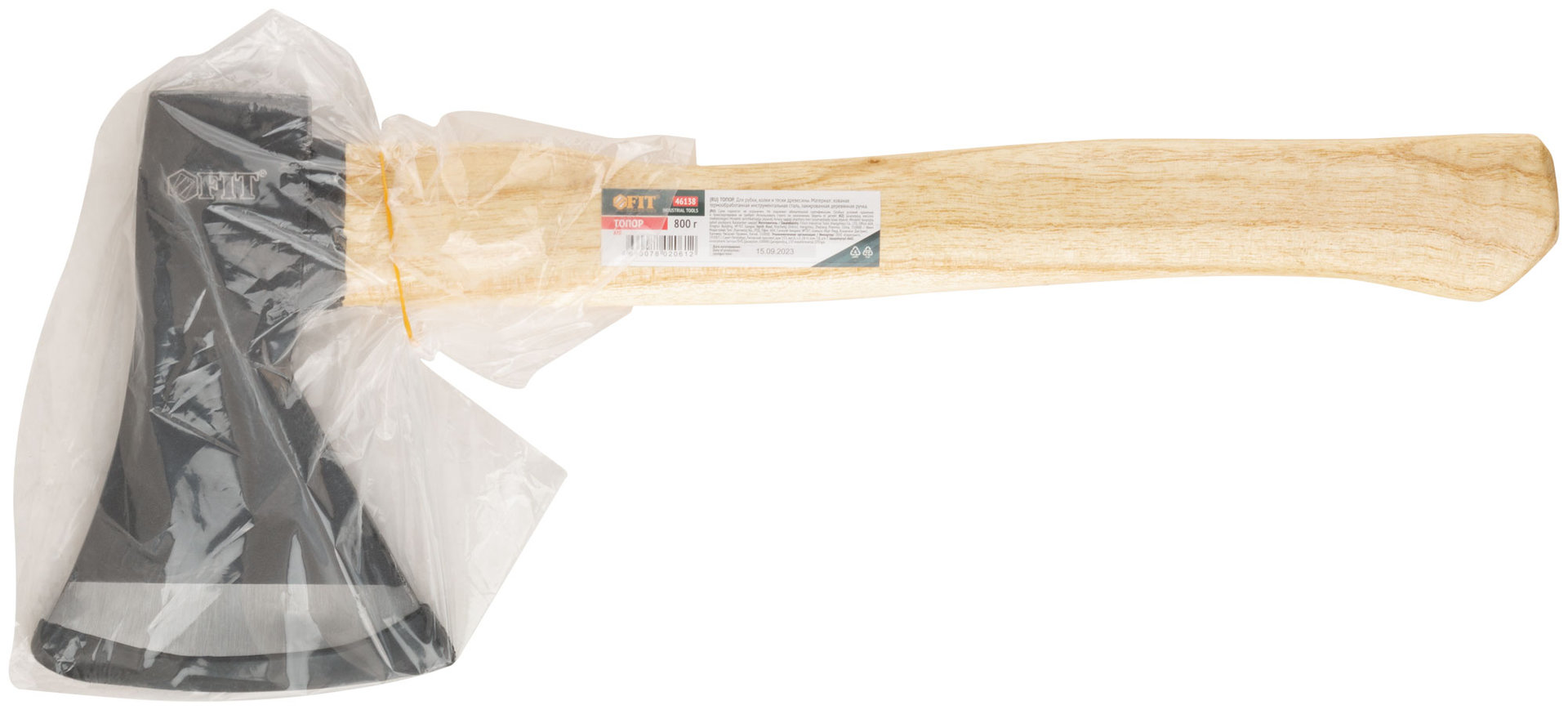 Топор кованая усиленная сталь, деревянная полированная ручка 800 гр.