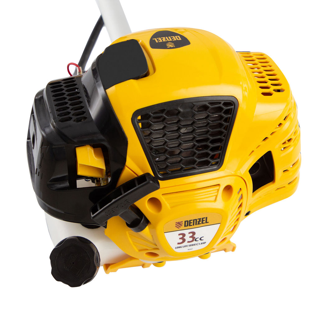 Триммер бензиновый DTL-33, 33 см3, неразъемная штанга Denzel (96261)
