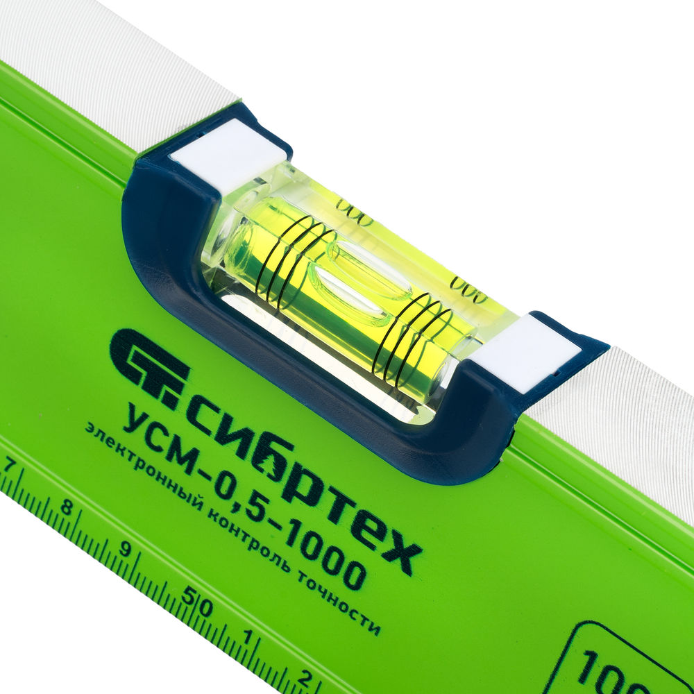 Уровень алюминиевый УСМ-0,5-1000, фрезерованный, 3 глазка, магнитный, рукоятки, 1000 мм Сибртех (34117)