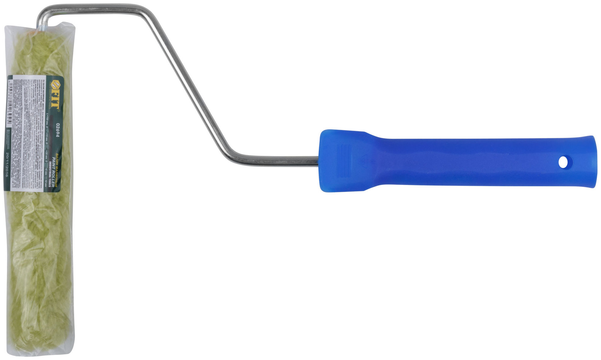 Валик полиакриловый мини зеленый, диам.15/35 мм, ворс 10 мм, длина ручки 400 мм, 150 мм (02694)