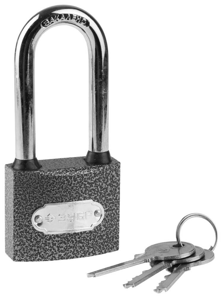 Замок навесной 50 мм, металлический корпус, удлиненная дужка ЗУБР 3712-50-1