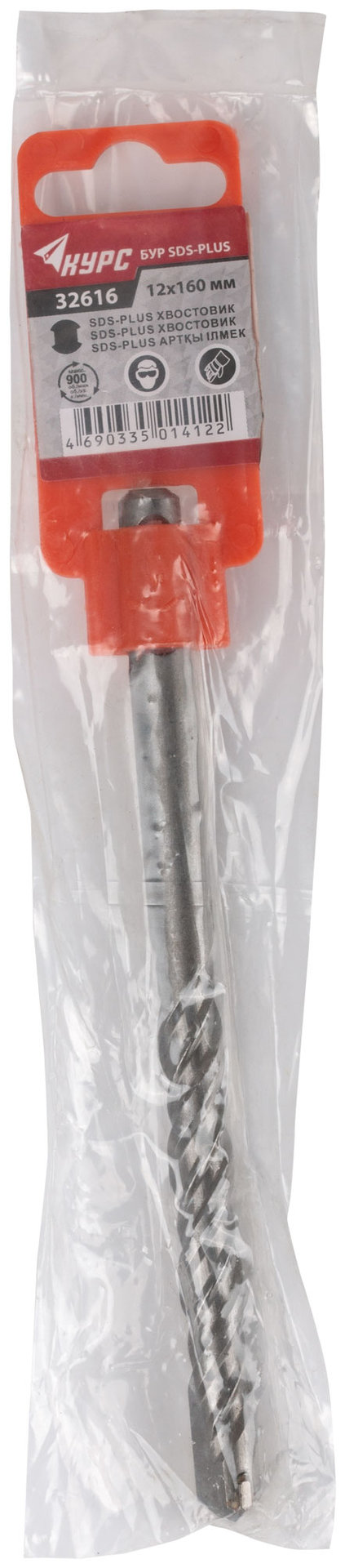 Бур по бетону SDS PLUS с двойной резьбой 12х160 мм (32616)