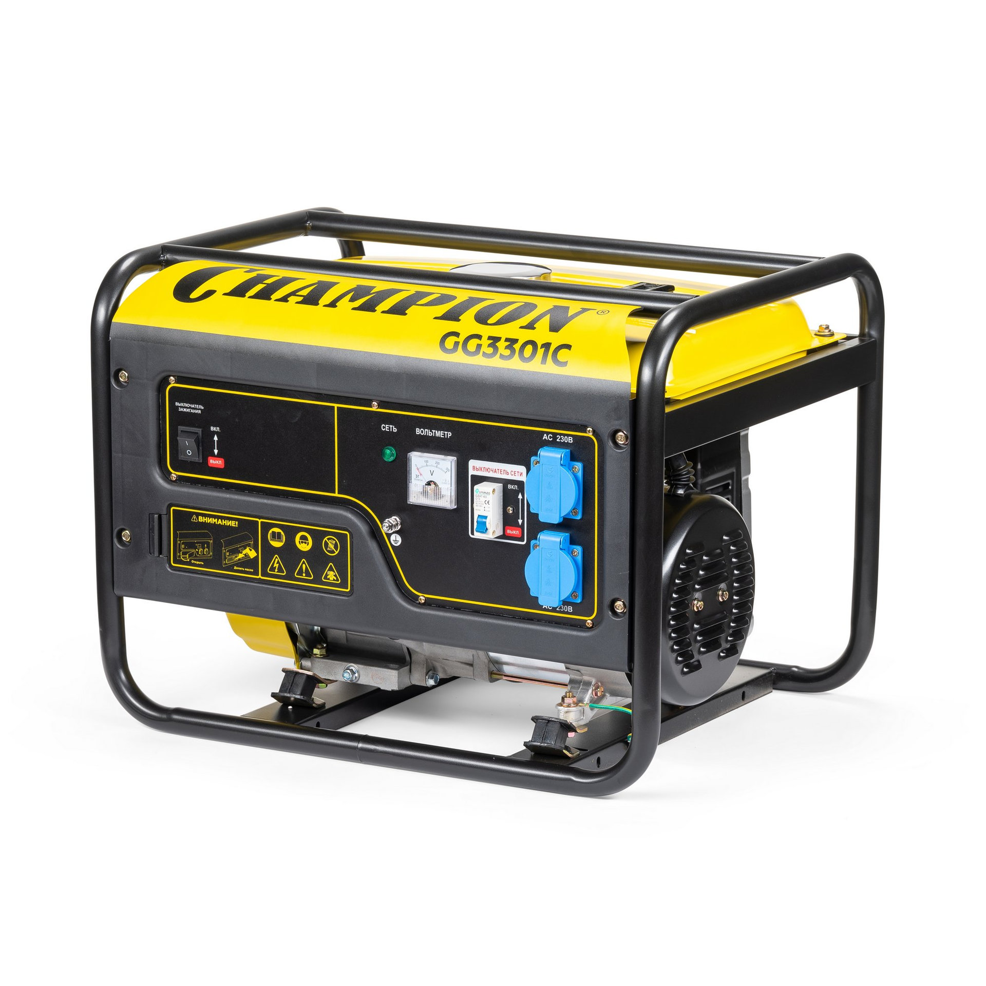 Генератор CHAMPION GG3301C (2,8/3,1кВт 6лс 15л 46кг высокий пусковой ток, 7кВт) (GG3301C)