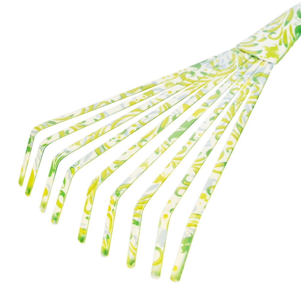 Грабли веерные 9 - зубые, 130 х 415 мм, стальные, пластиковая рукоятка, Flower Green, Palisad (620425)