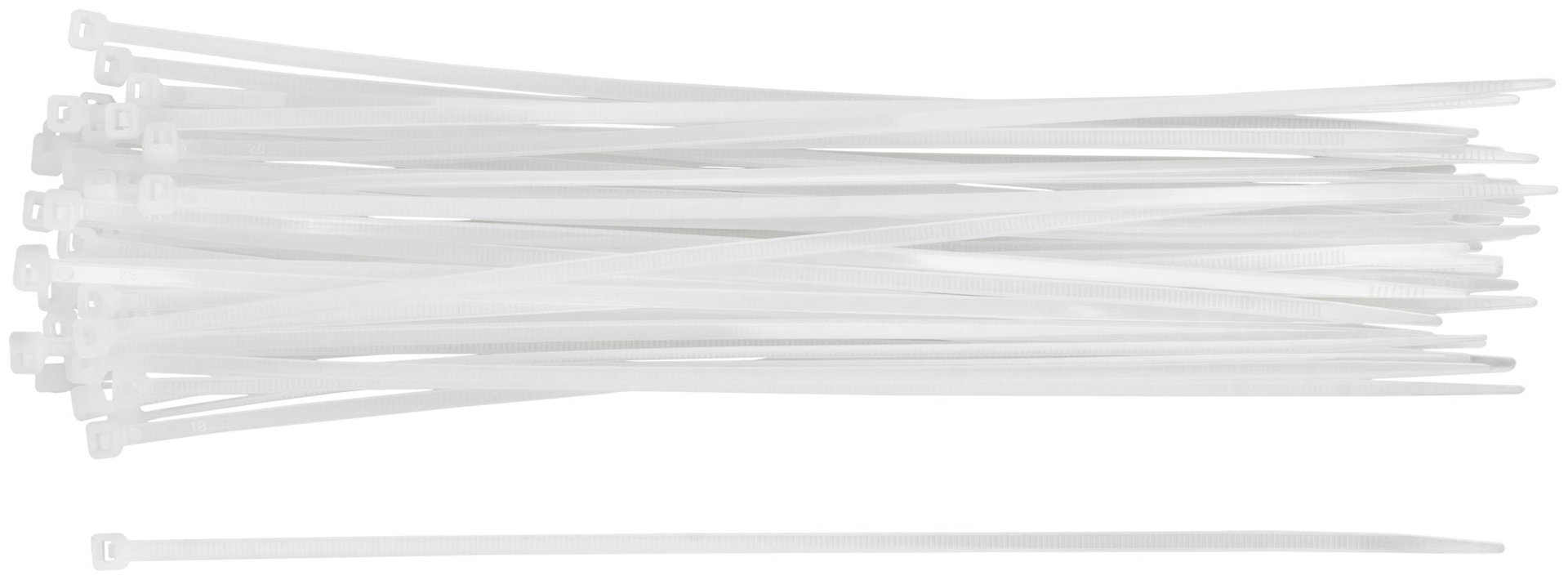 Хомуты нейлоновые, белые д/проводов 50 шт., 250x3,6 мм (60422)